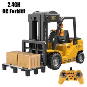 Télécommande Car Children Toys RC Forklift Truck Cranes Light Effet Light Effet Spray Electric Vehicle Gift For Boys 240417