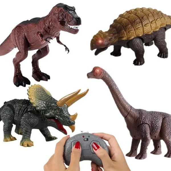 Télécommande Dinosaur Simulation Storm King Dragon Electric Remote Control Triceratops Modèle Dinosaur Prank Childrens Toy 240409