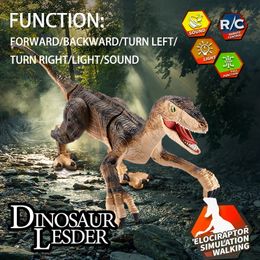 Toyés à distance Toys Dinosaur pour enfants 2,4 GHz RC Dinosaur Robot Toy avec Verisimilitude Sound for Kids Boys Girls Childrens Gift 240408