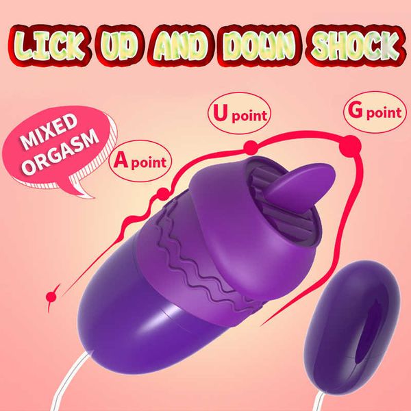 Télécommande Double Vibrant Oeuf Langue Léchant Vibrateur Sex Toys pour Femmes Boules Vaginales Kegel Exerciseur Clitoris Stimulateur P0818