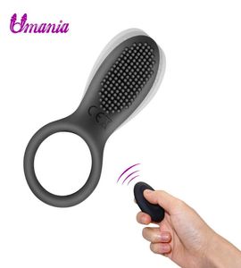 Afstandsbediening Mannelijke Vibrator Cock Vibrerende Ring Clitoris Stimulator Erotisch Speelgoed Voor Koppels Penis Erectie Ring Speeltjes Voor man Y1674351