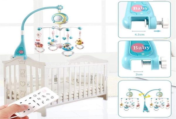 Móvil Musical con Control remoto, juguetes para cuna de bebé, campana ligera, sonajero, juguete decorativo para cuna, proyector, bebés nacidos 2204288438360