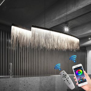 Télécommande moderne à trois vitesses lampe intensité gland lustre restaurant nordique de luxe El projet chaîne éclairage de vie lampes suspendues