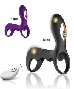 Afstandsbediening Penisring 10 Speed Vibrator Cock Ring voor mannen Vertraging ejaculatie G Spot Stimulatie Intiem seksspeeltjes voor koppels Y3542799