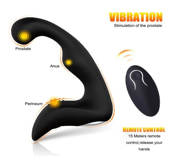 Control remoto masajeador de próstata USB Cargo por hombres Vibrador anal Sexo Toys erótico para hombres Mujeres enchufes anales de consolador Vagina Pussyg7846005