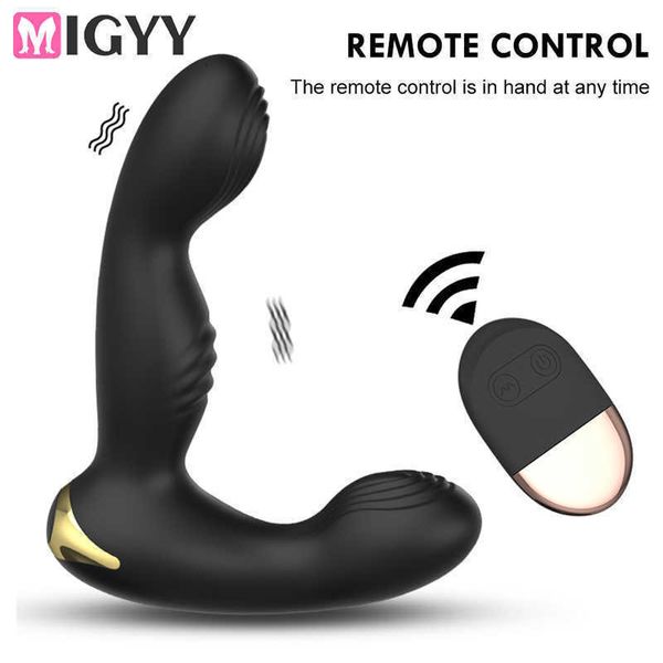 Masajeador de próstata con Control remoto, carga Usb, tapones anales, vibrador de punto G, máquina de silicona para adultos, tienda para hombres y mujeres