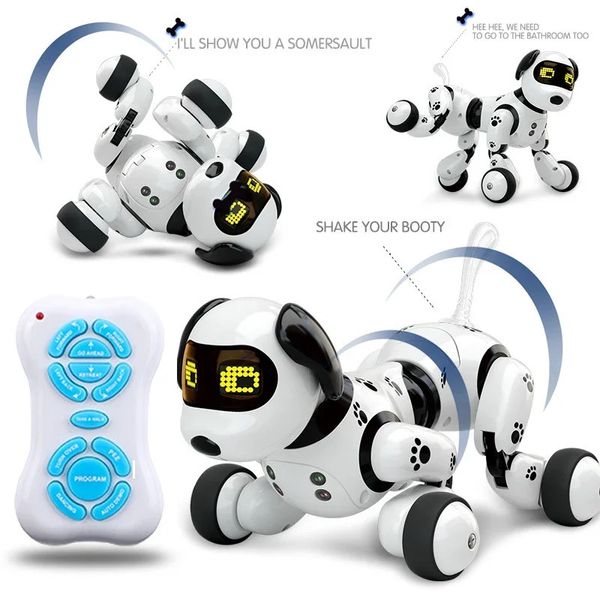 Robots de control remoto Juguetes para niños Niños Niños Biños RC Dog Dancing Máquina de detección inteligente Animales robóticos Pacle 240408