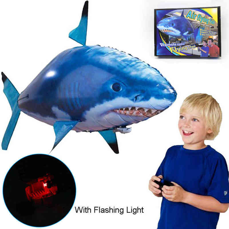 Control remoto Shark Toys Air Swimming RC Animal Infrarrojo Fly Globos Payaso Fish Toy para niños Regalos de Navidad Decoración 220113