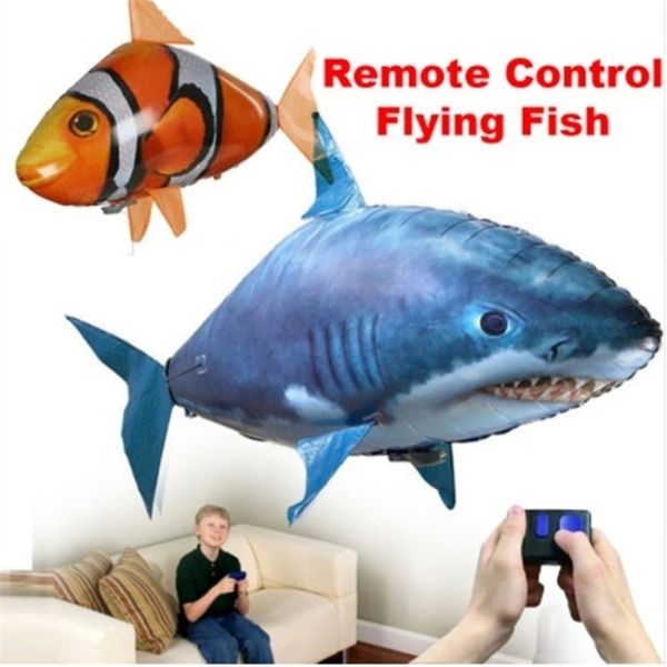 Control remoto Shark Toys ming Fish Infrared RC Flying Air Globos Payaso Fish Toy Regalos Decoración del partido RC Animal Toy 211027