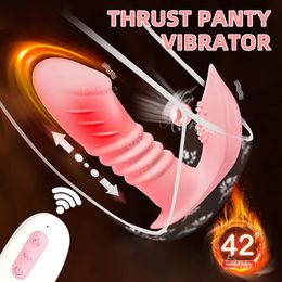 Vibrateur de poussée télécommandée pour les femmes stimulatrice clitorine. masturbation télescopique femme vibrante gode s spot sexe toys 240403