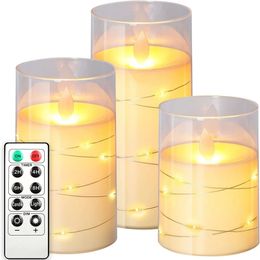 Remote Control Timer LED Elektronische kaarslichten Flameless Candle Paraffin Wax LED -kaarsen Set voor kerstbruiloftdecor 240416