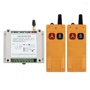 Controles remotos 433MHZ 12V 24V 48V 30A Relé 2CH Transmisor receptor de interruptor de control inalámbrico para motor LED Bomba de agua industrial