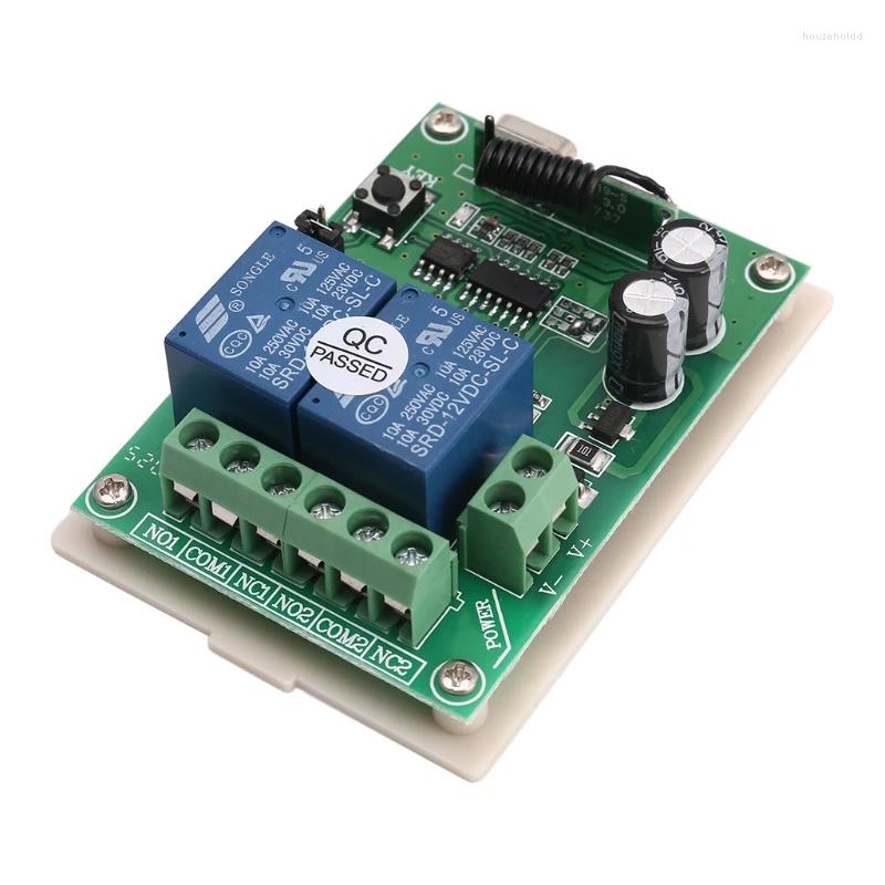 Afstandsbedieningen DC 12V 2-kanaals RF 433MHz draadloze bedieningsschakelaar relaisontvangermodule