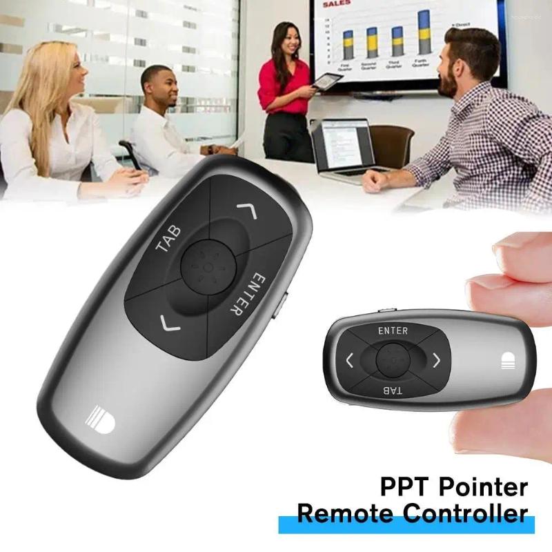 Telecomandi Doosl 2 4GHz 100M Wireless Mini Presenter Clicker Puntatore PPT Controller Turn Volume Auto Sleep Flip Pen