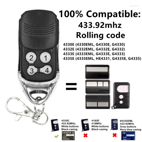 Controles remotos para 4335E Control Abridor de puerta de garaje Reemplazo Chamberlain Motorlift 4330E 4332E 4333E Puerta