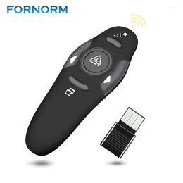 Télécommandes Fornorm Présentateur sans fil avec pointeurs laser rouges Pen Page de contrôle USB RF pour tourner la présentation PPT Powerpoint