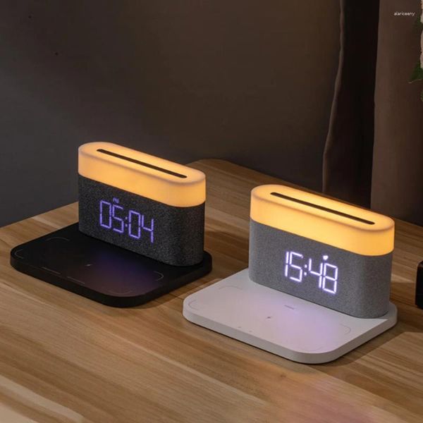 Télécommandes LED nuit sans fil horloge de charge en continu gradation enfant cadeau de vacances sommeil créatif chambre bureau décor lampe alarme