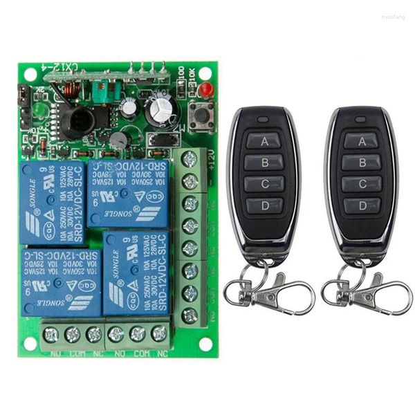 Télécommande Universal DC 12V 24V 10A Relais 4ch 4 CH MODULE DE REPERTER DE CONTRAITEUR DE CONTRAIRE RF sans fil 315/433 MHz Portes de garage