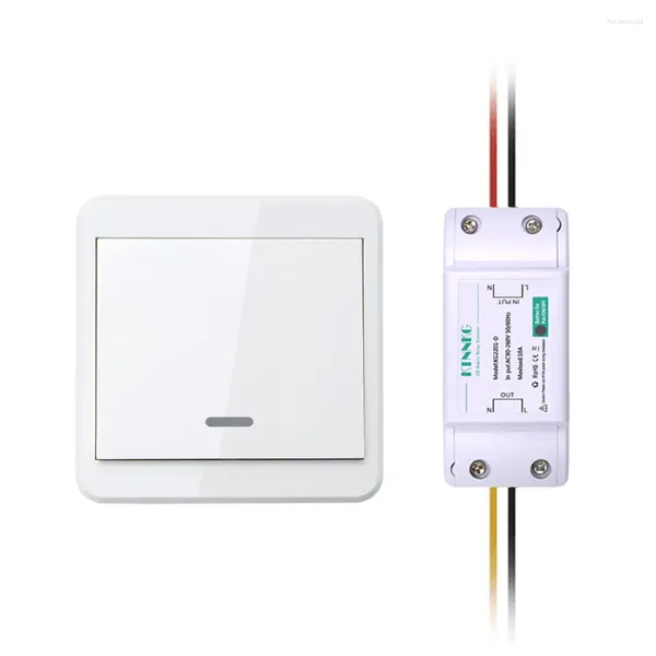 Controles remotos Kit de interruptor de luz inalámbrico Sin interruptores de control de alimentación de pared para lámparas Ventiladores Electrodomésticos 433MHz Receptor RF Predeterminado Encendido