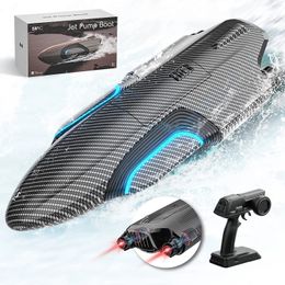 Remote Gecontroleerde bootduiken 2,4 g volwassen elektrische speedboot Water Toys High Speed Dual Pump Vortex Jet Racing Boats 240409