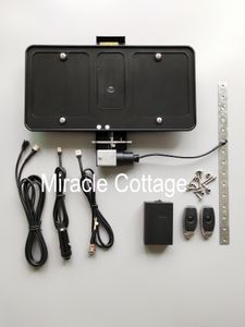 Kit de escondite de soporte de marco de matrícula retráctil eléctrico con control remoto