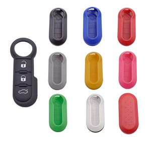 Remote Flip Car Keys Fob Case For Fiat 500 Panda Punto Bravo Replacement Cars Key Cases 3 Buttons Rubber Button Pad