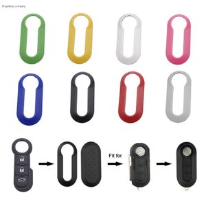 Remote Flip Key Shell Case Car Key Pad for Fiat 500 Panda Punto Bravo Replacement Key Case 3 Buttons Rubber Button Pad