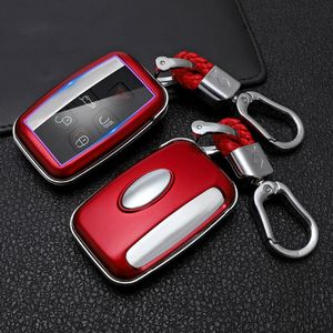 Luxury Leather Key Fob Case Cover Protector for Range Rover Sport, Evoque, Velar & Jaguar Models - Durable Car Key Accessory