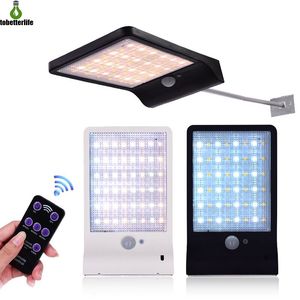 Lámparas LED de colector solar 2000mAh Temperatura de doble color regulable 48leds Luz impermeable para exteriores jardín calle patio con poste