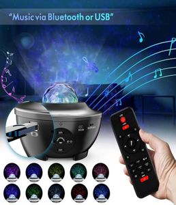 Projecteur de veilleuse à distance Ocean Wave Voice App Control Haut-parleur Bluetooth Galaxy 10 Scène étoilée colorée pour enfants Game Party Ro2657264