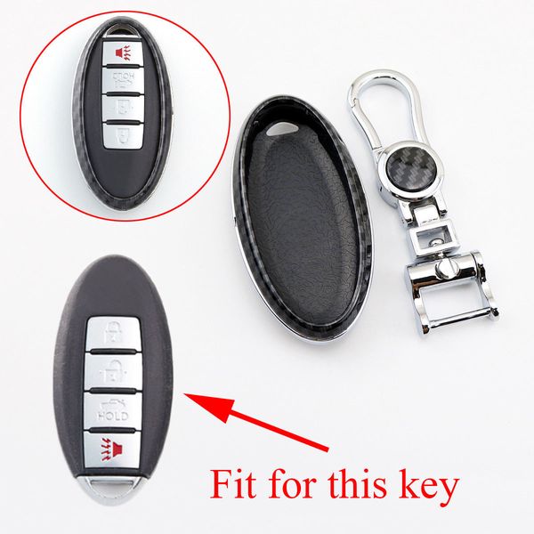 Clé intelligente à distance 2/3/4 boutons Keycase Fit pour Nissan Qashqai X-Trail Teana Accessoires Key Case Fob Bag Ring Shell Cover Trim ABS Style