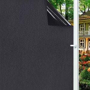 Removable 100% Light Blocking Static Total Blackout Window Film Privacy Room Darkening Window Tint Black Window Sticker