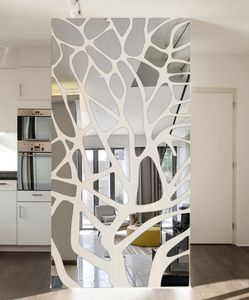 Amovible 3d bricolage miroir stickers muraux arbre chambre salon décoration TV fond mur décor acrylique autocollants miroir pâte T9170800