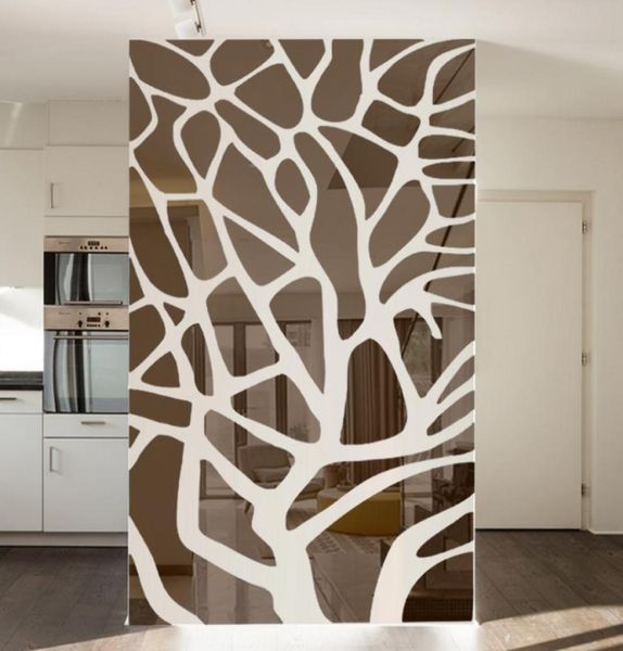 Amovible 3d diy miroir mural autocollants arbre chambre salon décoration tv fond décor mural autocollants acryliques miroir pâte 29822670