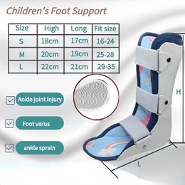 Zapato de corrección de soporte de pie para esguince de tobillo, rehabilitación de fractura de tobillo, caída de pie extraíble para niños, 240122