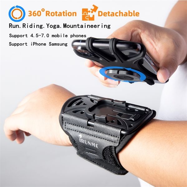 Pulsera de teléfono deportiva giratoria extraíble Bolsa de muñeca para correr Generación Conducción Para llevar Navegación Bolsa para brazo Fitness Ciclismo Trave 220816