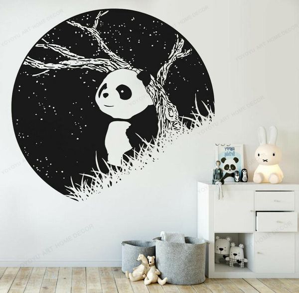 Cielo estrellable extraíble Panda Panda Pegatina de pared Decoración del hogar Viny Extraño de pared para sala de estar Mural2742382
