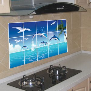 Autocollants de carrelage amovibles pour cuisine mur papier peint décor auto-adhésif autocollant décor à la maison pâte étanche défense huile autocollant stickers muraux