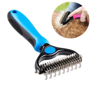 Verwijdering Kam voor Honden Kat Pet Bont Grooming Knot Cutter Huisdieren Katten Haarborstel One / Double Side Products Hondenbruidegom Afhandelingsgereedschap WLL920