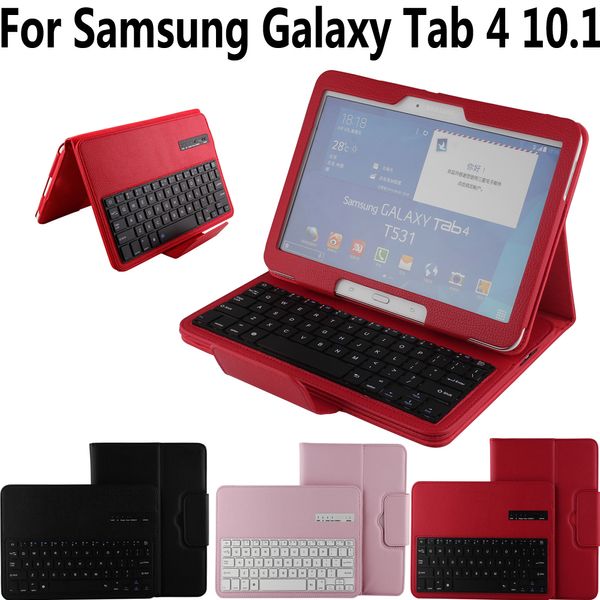 Quitar la carcasa de teclado Bluetooth inalámbrico desmontable para Samsung Galaxy Tab4 Tab 4 10,1 T530 T531 T533 T535 Funda para tableta