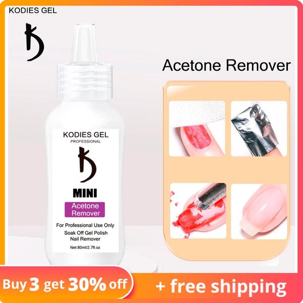 Remover kodies gel gel uv esmalte de uñas líquido 80 ml remojo en el barniz semi permanente acetona manicura limpiadora de arte de uñas