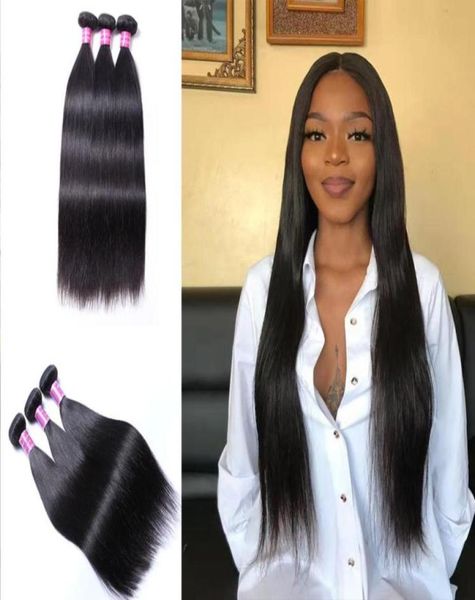 Remy Brésilien Human Hair 3pcs Extension de cheveux droits non transformés Raw Indian Hair Bundles80148917977395