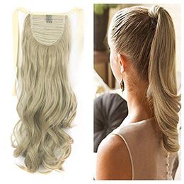 Remy Braziliaans Menselijk Haar Paardenstaart Haar Stukken Bindclip in Hair Extensions Color Bleach Blonde Ash Blonde Zilver 100g