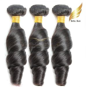 Human Hair Weaves FunmiHair Loose Wavy 3pcs/lot Peruvian HumanHair Extensions Weaves 8-34inch Natural Color Bellahair