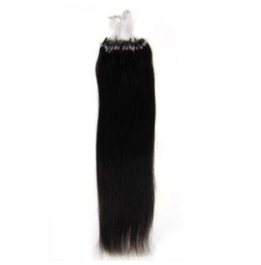 cheveux indiens remy 18quot22quot 1g s 100gset 1B off black LoopMicro Ring Hair Extension100 Remy brésilien cheveux humains Exte4923023