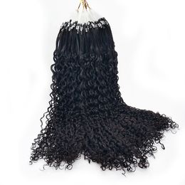 Remy Loop Micro Ring Perles Pointe Bouclée Extensions de Cheveux Humains 100 Brins 100g Micro Boucle Humaine 28 Sortie d'usine 9A Faisceaux de Cheveux Humains