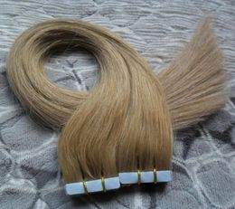 Remy Tape in Hair Adhesives Pu Skin Waft Extensions Hair 100g Brésilien Virgin Straight Ruban in Human Hair Extensions9205456