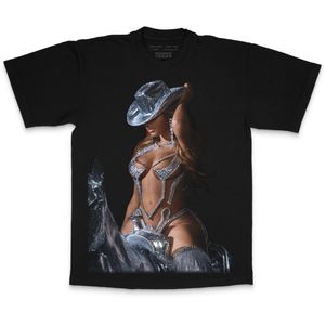 Renaissance World Tour Merch Disco Cowboy Hat T-shirt, Sier Outfits for Women Beyonce