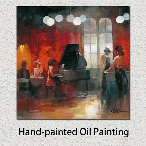 Peint à la main impressionniste toile Art Willem Haenraets peinture paysage urbain œuvre pour la décoration de la chambre