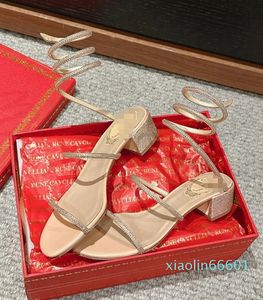 Rene Caovilla Cleo Women Sandals schoenen 2024 Hakken Bridal Wedding Lady Gladiator Sandalias met doos EU35-43